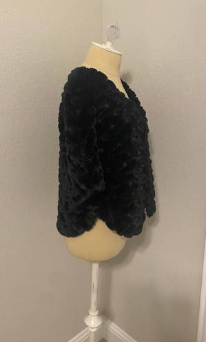 Betsey Johnson Black Faux Fur Shawl