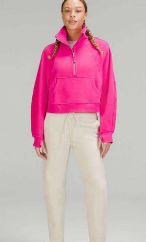 Lululemon  Oversized Sonic Pink Funnel-Neck Scuba Half Zip