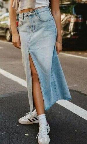 PARKE Center Slit Midi Maxi Jean Skirt Size XXS