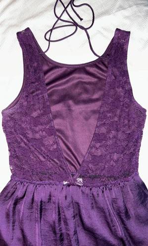 Honey Punch Purple Lace And Satin Dress