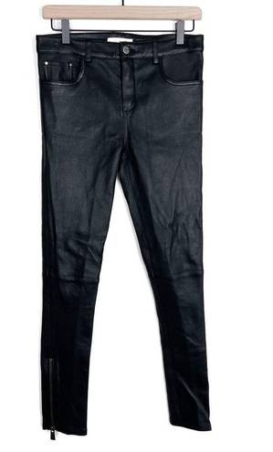 ANINE BING  Lambskin Leather High Rise Skinny Pants