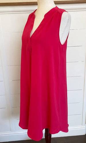 Lush Clothing LUSH V-Neck Button Front Raspberry Sleeveless Mini Dress SZ M