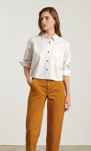 Everlane  The Silky Cotton Way Short Cropped Button Down Top