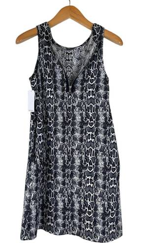 Karen Kane Women's Sleeveless Snake Printed A-Line Dress (Small, Black/White)