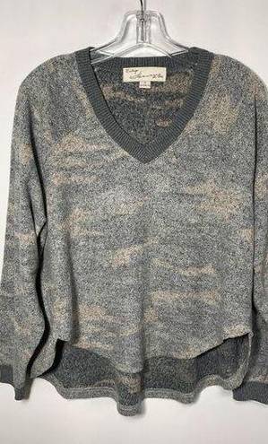 Vintage Havana  Camouflage Long Sleeve V-Neck Pullover Sweater Camouflage Small