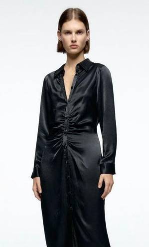 ZARA satin effect shirt dress Size XS - $39 New With Tags - From Ashleigh