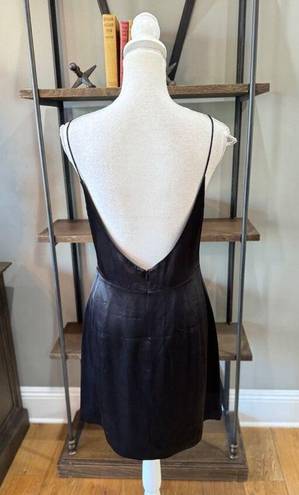 Lee SAU  Polly Lace-up Front Satin Mini Slip Dress Black Womens Size 10