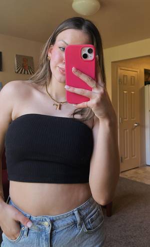 Hollister Black Ribbed Tube Top