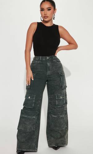 FashioNova Denim Cargo Pants