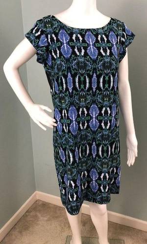 Sam Edelman NWT Women's  Cap Sleeve Illusion Panel Shift Dress Sz Large