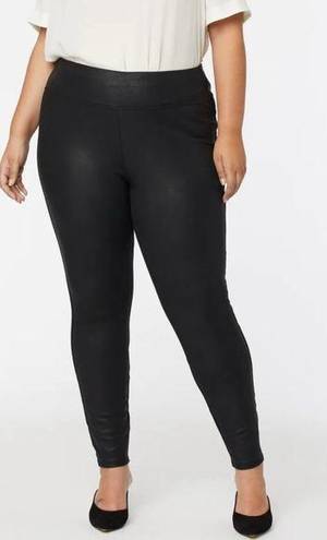 NYDJ Woman’s  Coated Legging Pants Black X-large