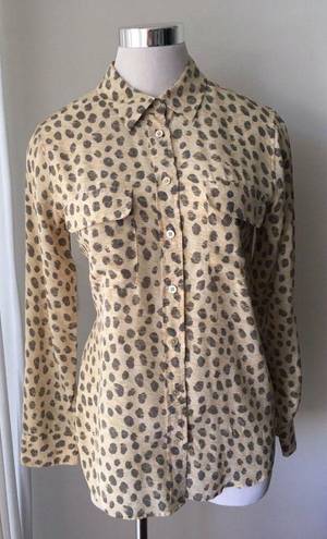 Equipment New  Femme 100% Silk Button Down Blouse Animal Print Large