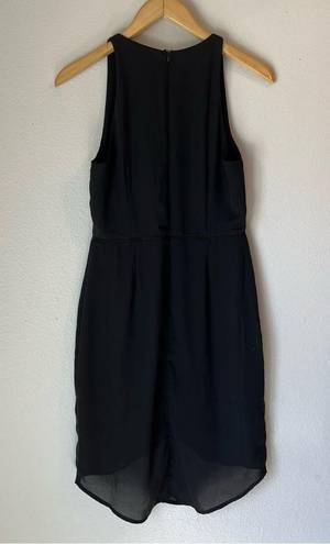 Sienna Sky Black Chiffon Sleeveless Mini Party Dress Faux Wrap