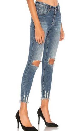 One Teaspoon  High Waist Raw Fray Destroyed Distressed Freebirds II Ankle Jean 28