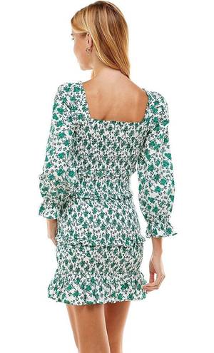 TCEC | Floral Smocked Mini Dress | S | Green | CD02369 | Sample Sale