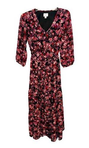 Isabel Maternity  Floral Tiered V-Neck Maxi Maternity Dress