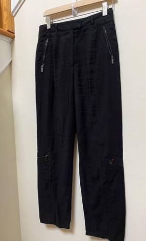 T Tahari  Black Viscose Blend Pocket Straight Leg Pant See Description Size 4/S