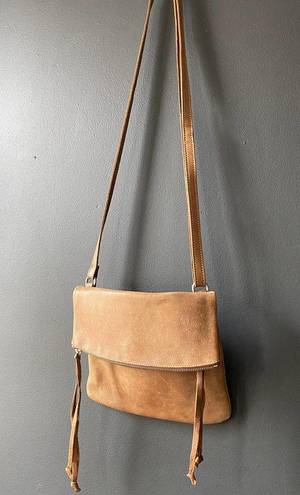 Roots  Canada Leather Folder Over Tan Crossbody bag