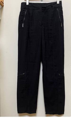 T Tahari  Black Viscose Blend Pocket Straight Leg Pant See Description Size 4/S