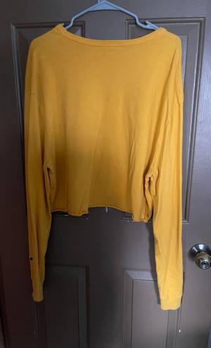 Champion Self-Cropped Yellow Long Sleeve Shirt Size 2X