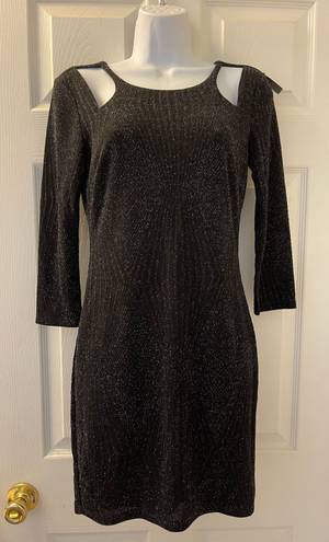 Trixxi Black Metallic NWT Bodycon Long Sleeve Short Dress