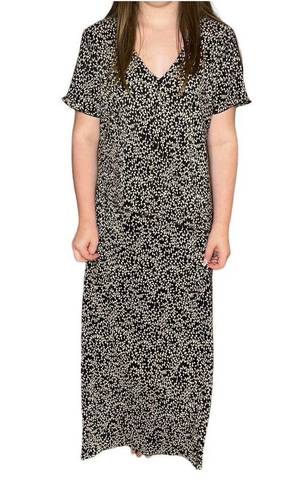 Connected Apparel  MAXI DRESS Women's Size 16 Layered Button Top Short Sleeves