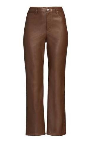 No Boundaries  Womens Faux Leather Pants Size 21 Juniors Brown Slight Stretch New