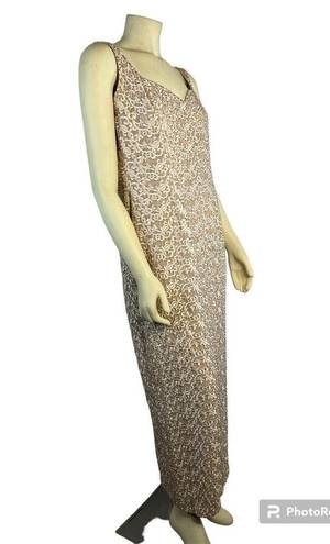 Oleg Cassini BlackTie  embroidered beaded long dress size 12