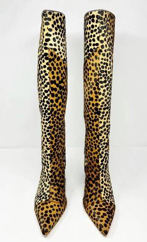 Ulla Johnson  Jerri Knee High Cheetah Print Calf Cowhide Leather Hair Boots EU 40