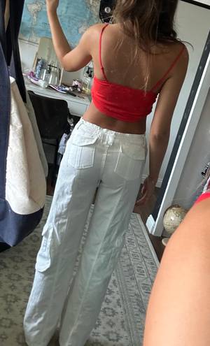 Brandy Melville white kim cargo pants