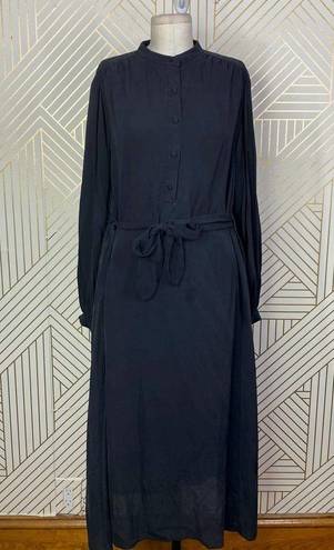 Equipment  Femme Francois Silk Shirt Button Down Dress in Black Size US Medium