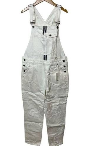 Hidden Jeans NWT  Dylan White Boyfriend Distressed Overalls Womens Medium Cotton