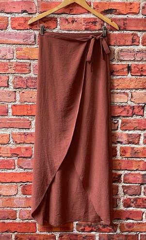 Topshop Bronze  High Low Wrap Flowing Maxi-Length Skirt