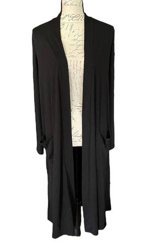 Zenana Outfitters Premium Long Black Open Cardigan Sweater Size Small