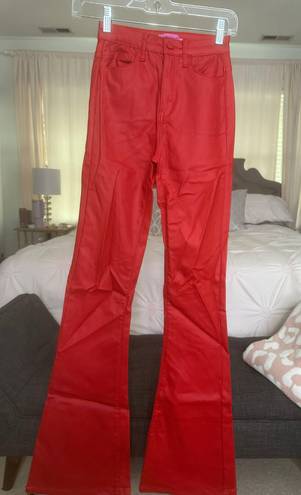 Edikted Red Leather Pants