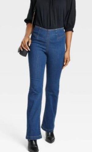 Macy's COPY - Women's Relaxed Fit Pull-On Flare Jeans Knox Rose blue trousers size M l…