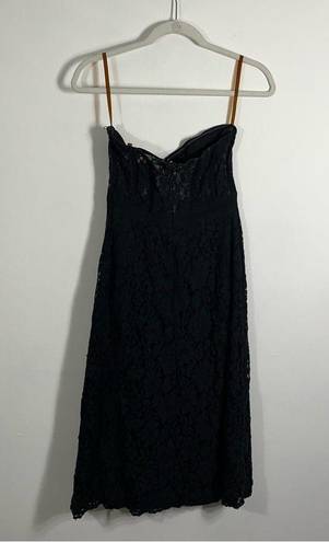 Fame and Partners  Mariposa Black Lace Strapless Midi Dress Size 2