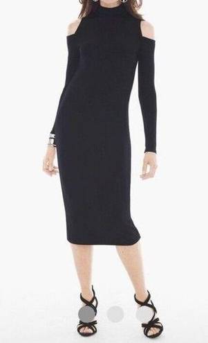 Chico's  Traveler Black Stretch, Long Sleeve Fitted Womens Dress Size 0