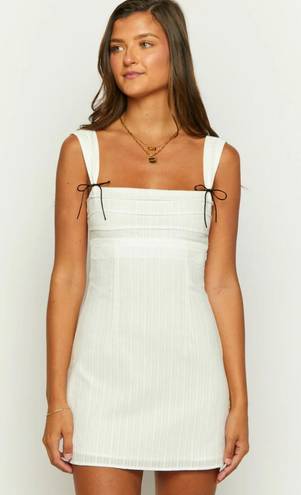 Beginning Boutique Taylor White Tie Back Mini Dress
