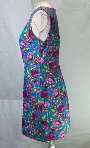 CDC Wear CDC Turquoise Floral Sheath Dress Size 12