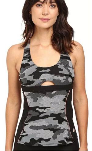 Trina Turk Cut Out Camo Athletic Tank Top