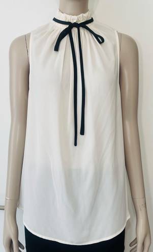 Who What Wear Cream Neck Tie Blouse NWT!