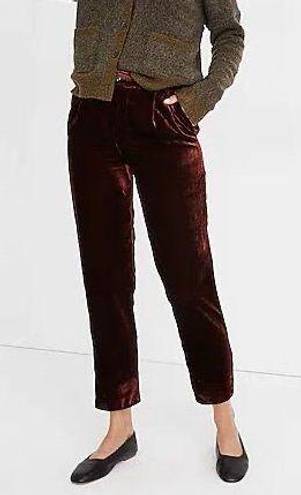 Madewell Velvet Tapered Pleat Pants XS