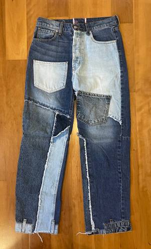 Revice Denim Matchmaker Love At First Sight High Rise Patchwork Denim Jeans