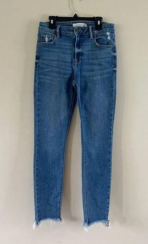 Hidden Jeans  LA Women's Skinny Blue Jeans Size 27 Raw Hem