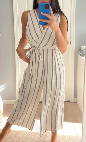 Nordstrom White / Black Striped Jumpsuit