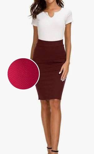 Brat Star  Skirt womens small pencil red bodycon stretchy business elastic waist