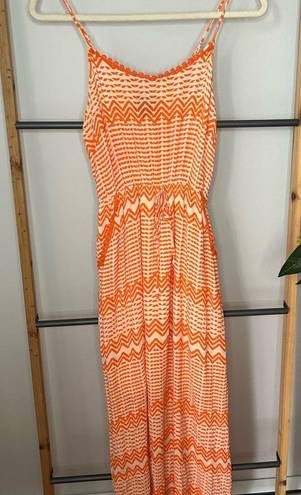 Bobeau  orange trimmed maxi dress with pockets size XS