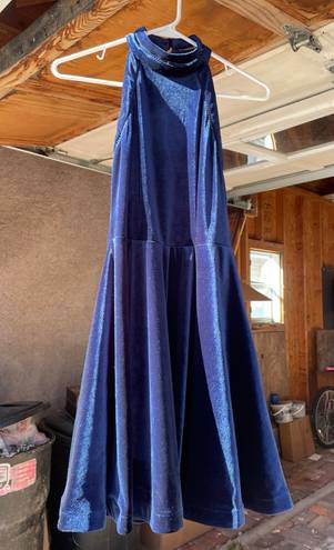 B Darlin Velvet Navy Blue Hock Dress