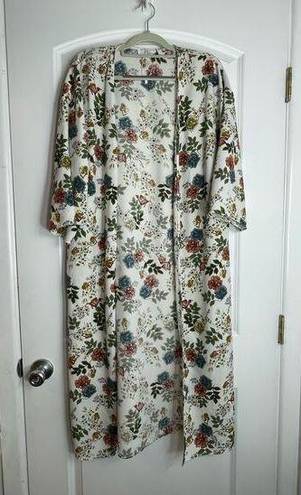 Blossom Bailey's  Floral 3/4 Sleeve Kimono Duster One Size